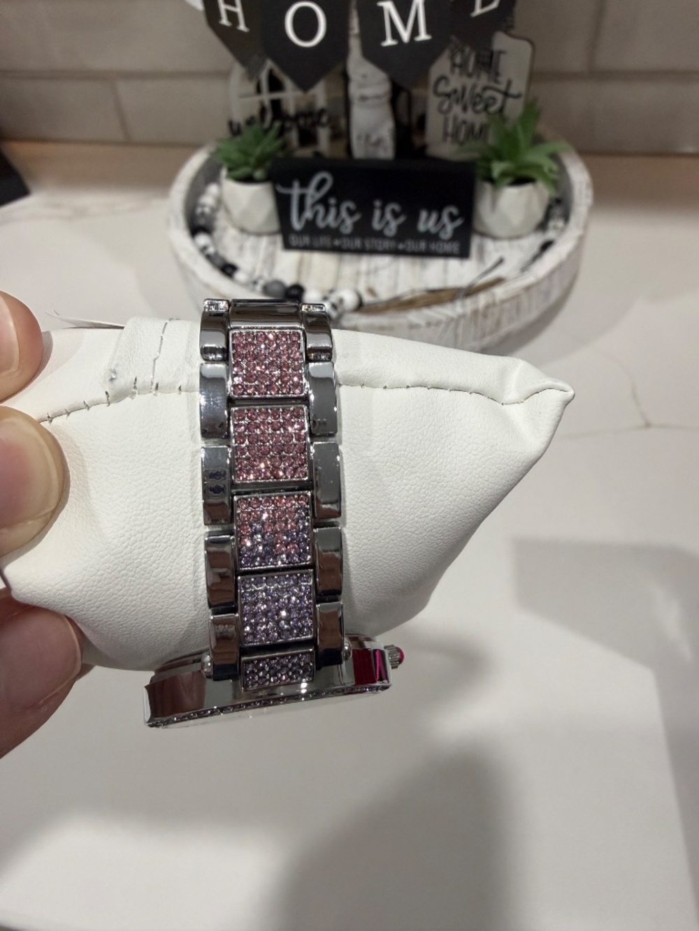 NWT Betsey Johnson silver sparkly glittery watch - Picture 6 of 9